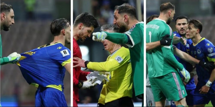 半岛体育APP-图片报：点球大战多纳鲁马“抢走”波黑门将小抄，与对方发生争执